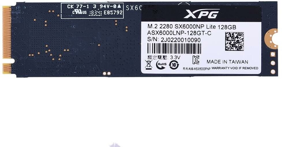 SSD накопитель A-DATA XPG SX6000 Lite 128Гб, M.2 2280, PCI-E x4, NVMe - фото №20
