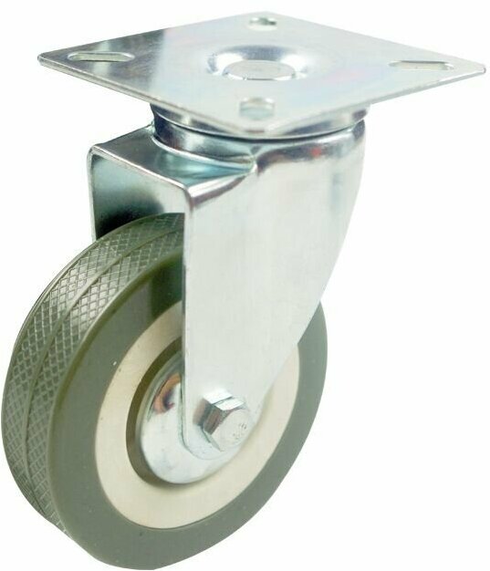 Brante колесо поворотное 75 мм. серая резина 104213 - фотография № 1