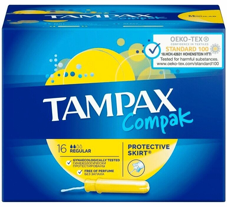 Тампоны Tampax Compak 16 шт regular