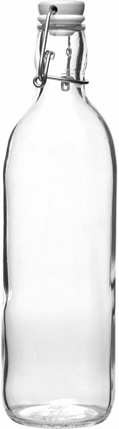 Бутылка с крышкой Bormioli Rocco Эмилия 1л, 85х85х290мм, стекло, прозрачный