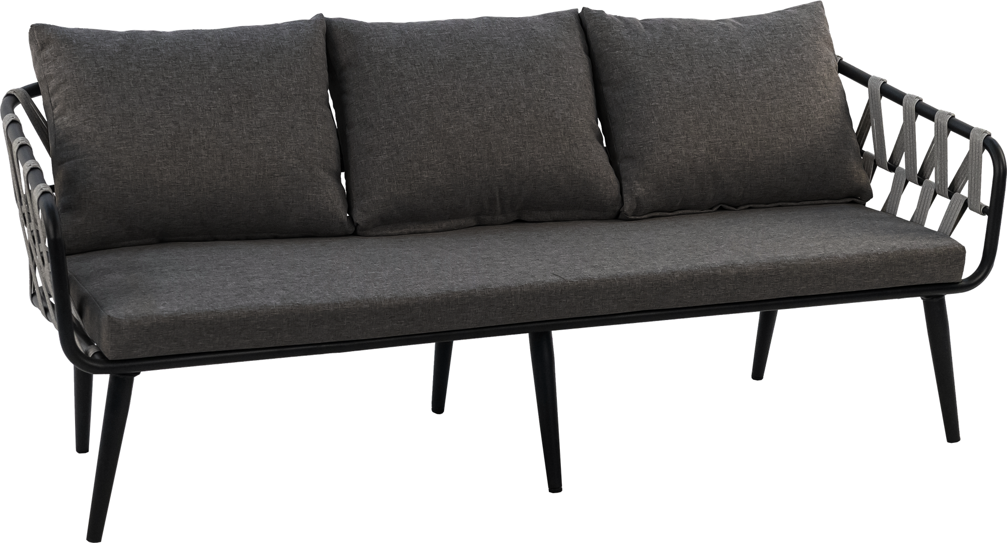 Комплект плетеной мебели из искусственного ротанга ALFART LIMA (диван 3-местный, 2 кресла, стол журнальный) графит - фотография № 9