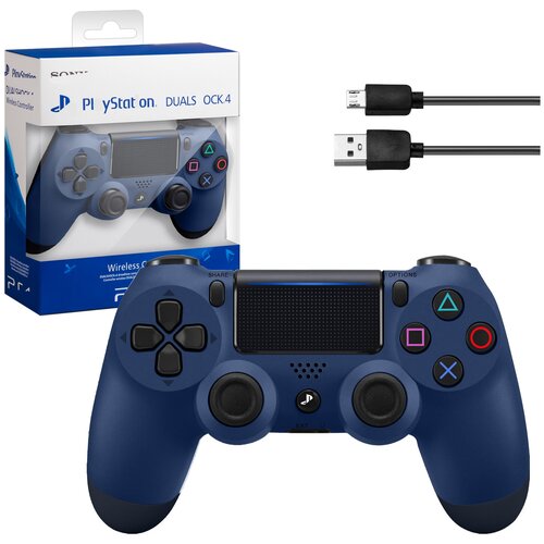 Джойстик для PS4 беспроводной A темно синий logo 1837₽