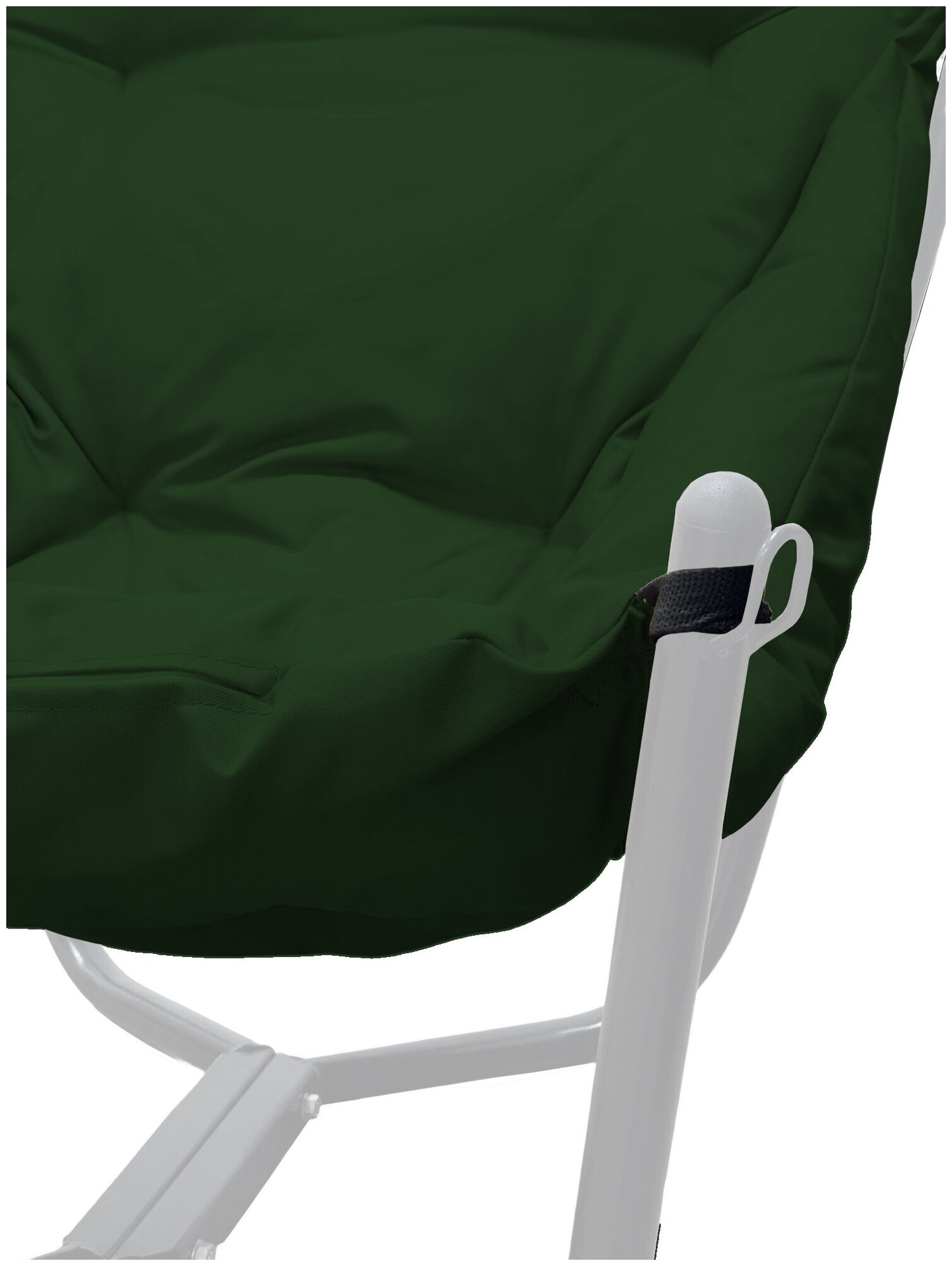 Кресло белое M-Group Чил 12360104, зеленая подушка - фотография № 3