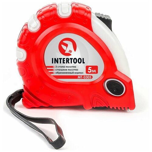 Рулетка с фиксатором INTERTOOL Супер Магнит blister 5мх19мм MT-0305