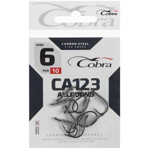 крючки cobra allround сер ca125 разм 006 10шт Крючки Cobra ALLROUND сер. CA123 разм. 006 10шт.