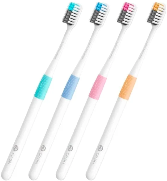 Dr.Bei Набор зубных щеток средней жесткости DR.Bei Bass Method Toothbrush, 4 шт. White