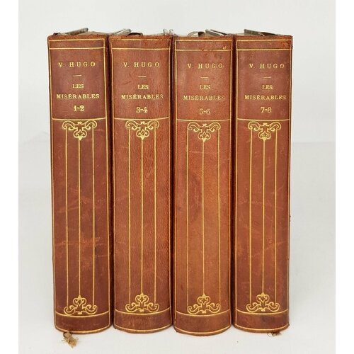 гюго виктор les miserables Les miserables. (Отверженные. Роман в 8 томах). Victor Hugo. (Виктор Гюго). 1862г. - антикварное издание