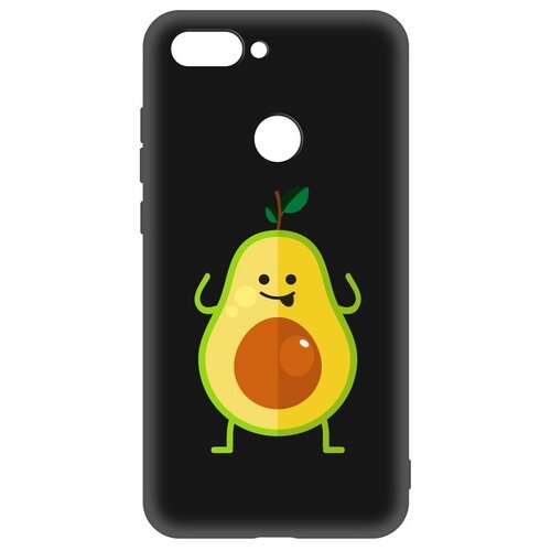 фото Чехол-накладка krutoff soft case авокадо веселый для xiaomi mi 8 lite черный krutoff group