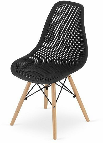 Комплект стульев в стиле Eames, черный-перфорированный (2 штуки)