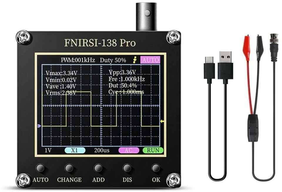 Портативный осциллограф FNIRSI DSO-138 PRO с батареей