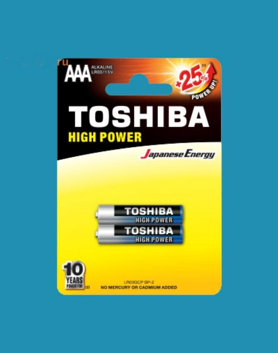 Батарейки Toshiba LR03 щелочные (alkaline) мизинчик High Power "блистер" (2шт) AAA 1,5V