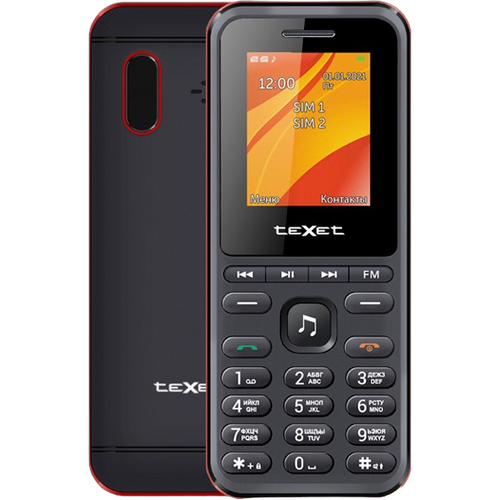 Телефон teXet TM-316, 2 SIM, черный/красный
