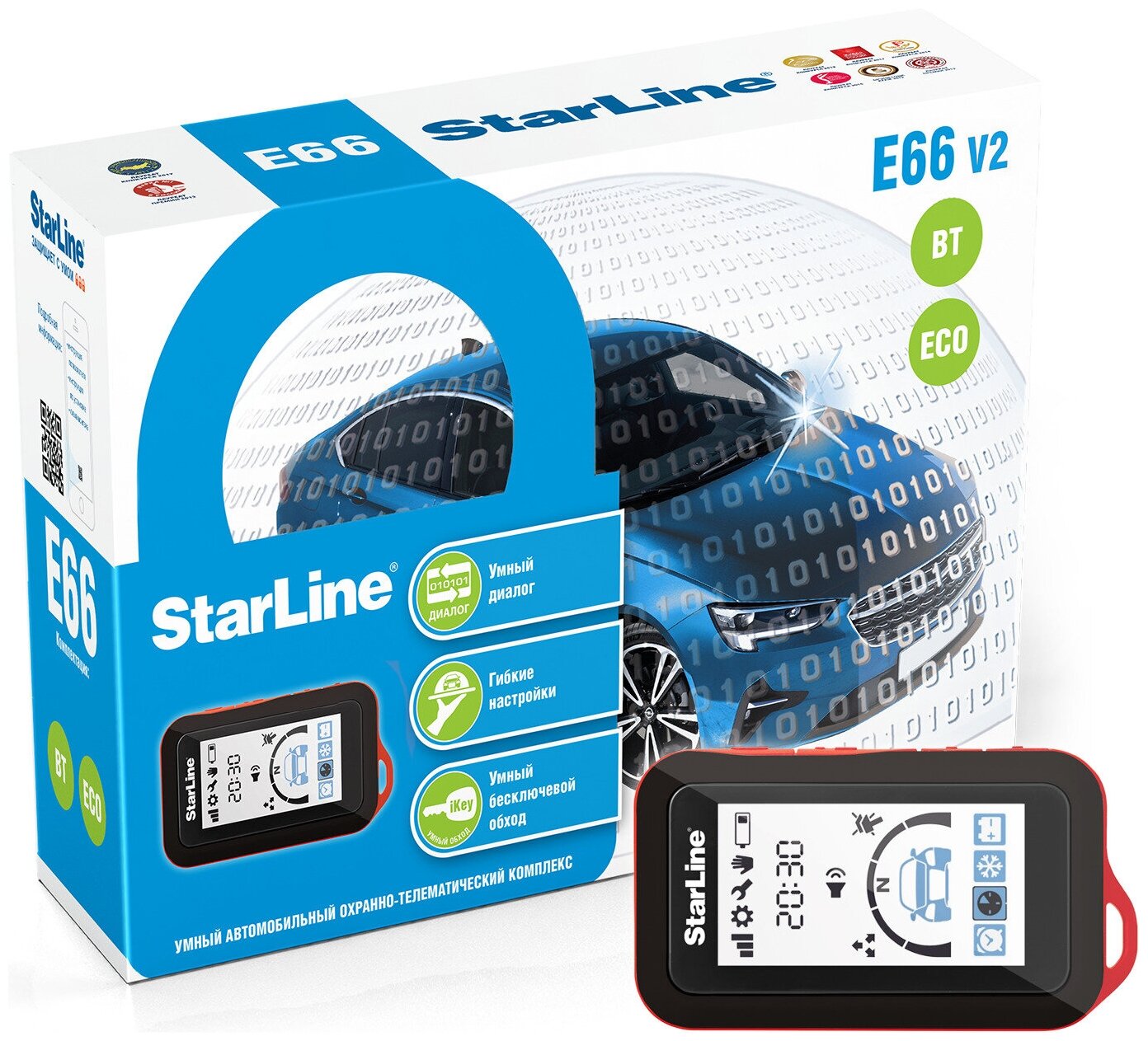 StarLine E66 V2 BT ECO 2CAN+4LIN GSM