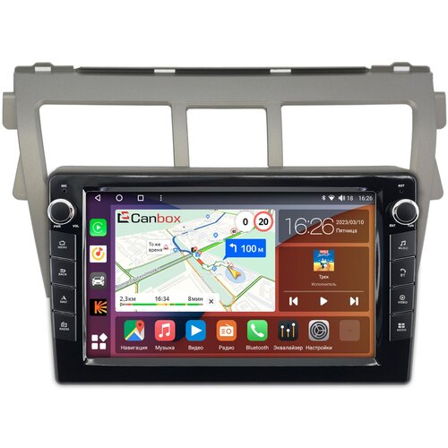 Штатная магнитола Toyota Belta (2005-2012) Canbox H-Line 7822-9068 на Android 10 (4G-SIM, 3/32, DSP, IPS) С крутилками