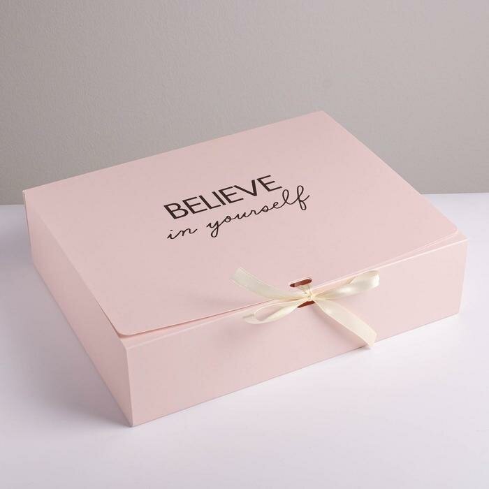 Дарите Счастье Коробка подарочная складная, упаковка, «Поздравляю», 31 х 24.5 х 8 см, без ленты