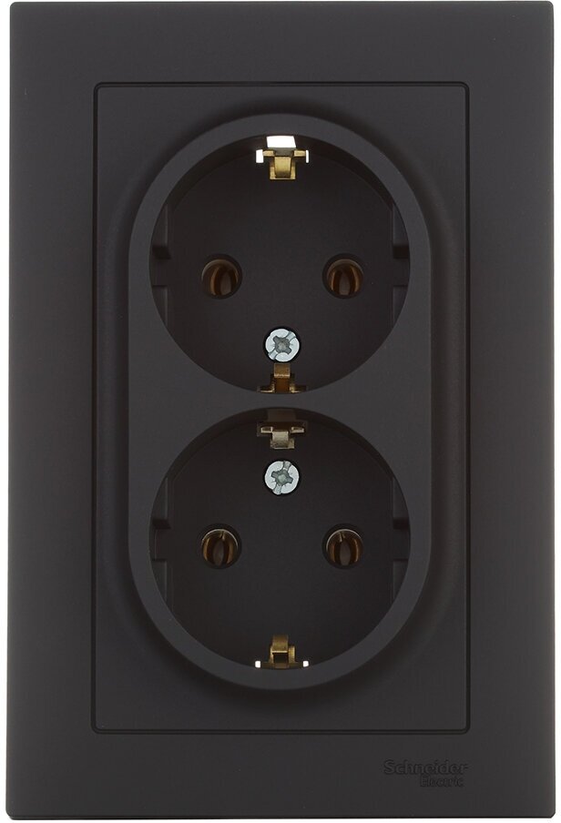 Розетка Systeme Electric AtlasDesign встраиваемая карбон (ATN001024)