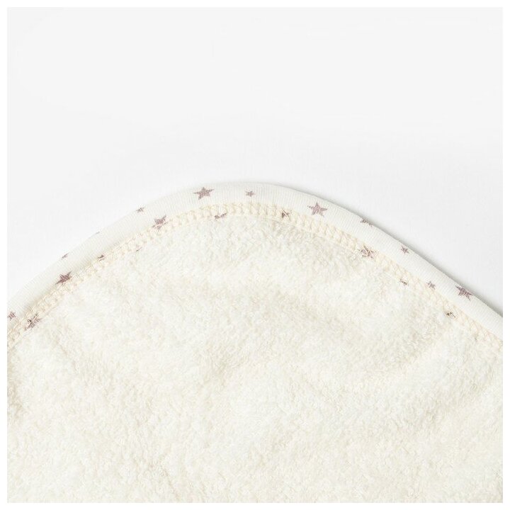 Полотенце-уголок махровое с капюшоном детское "Мышонок" молочный - фотография № 4