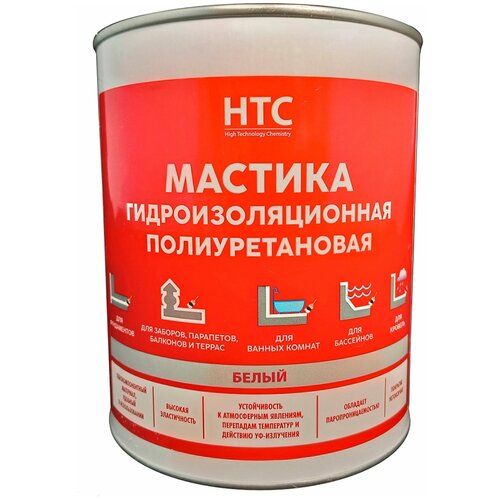 CEMMIX Мастика гидроизоляционная полиуретановая HTC 1 кг белый 85301966 мастика гидроизоляционная terraco флексикоат maxi 12 кг