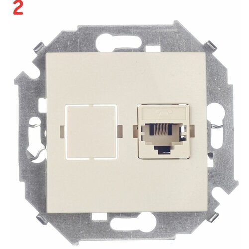 Розетка телефонная 1591480-031 скрытая установка слоновая кость один модуль RJ11 cat 5е (2 шт.)