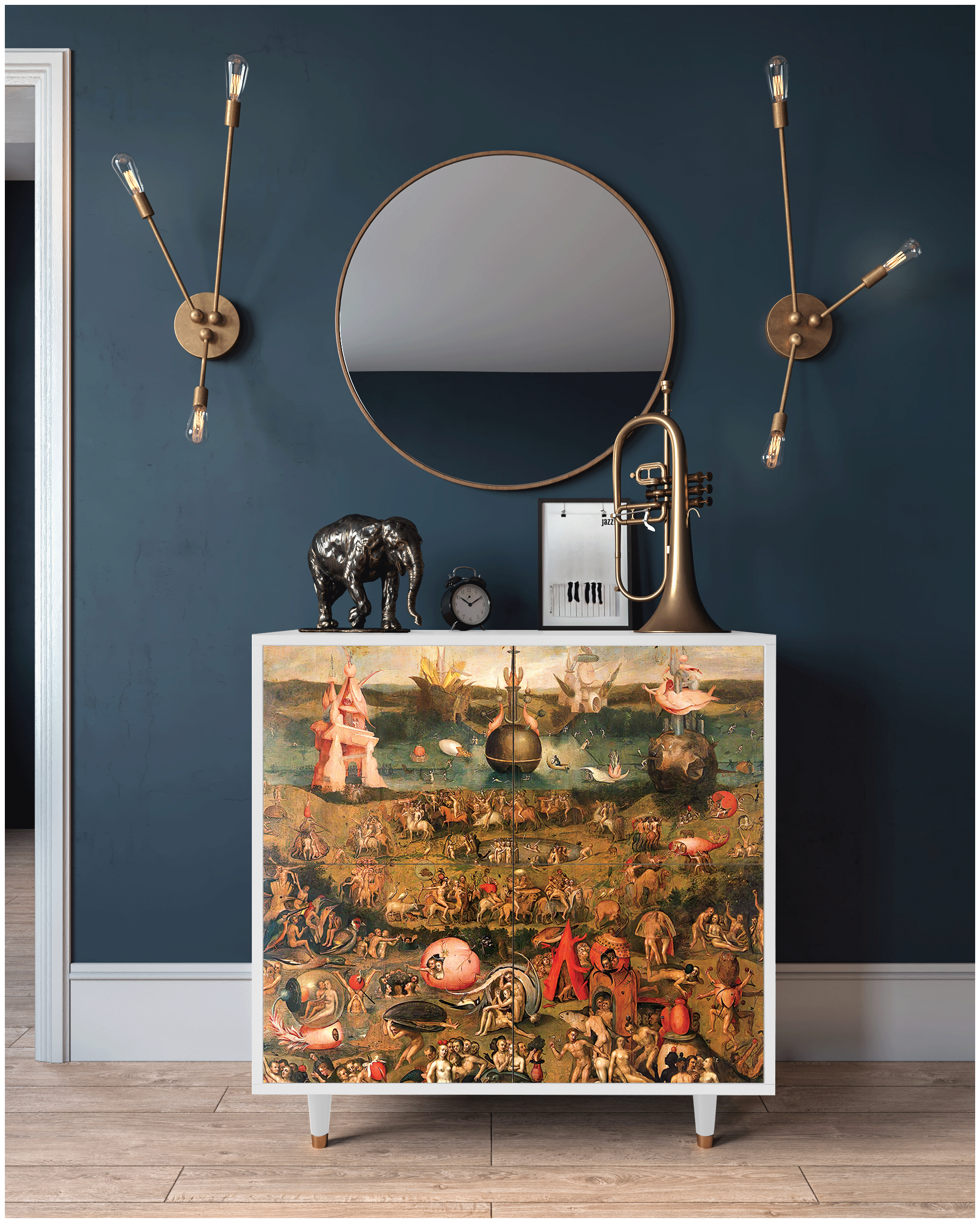 Комод - STORYZ - BS3 The Garden by Hieronymus Bosch, 94 x 96 x 48 см, Белый