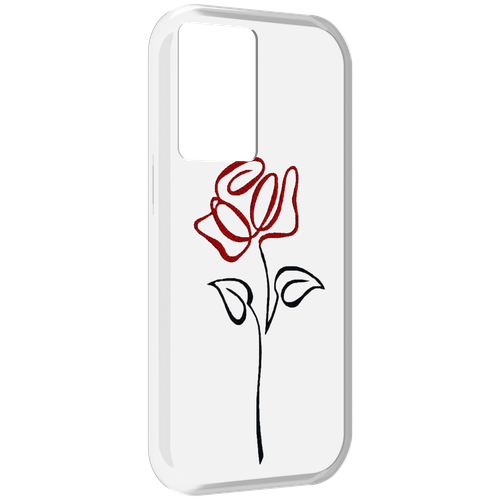 Чехол MyPads цветок в одну линию для OnePlus Nord N20 SE задняя-панель-накладка-бампер