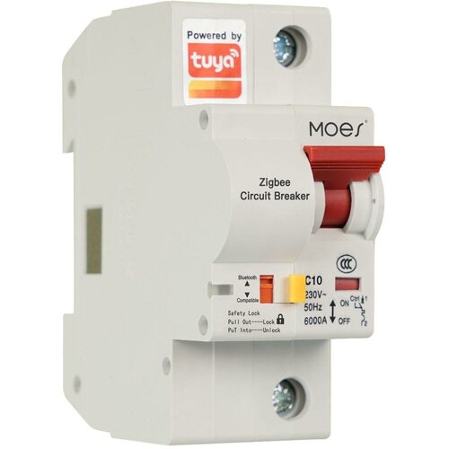 Автоматический выключатель Moes Zigbee circuit breaker 1P 10A 10 А moes выключатель автоматический moes zigbee circuit breaker 1p 16a