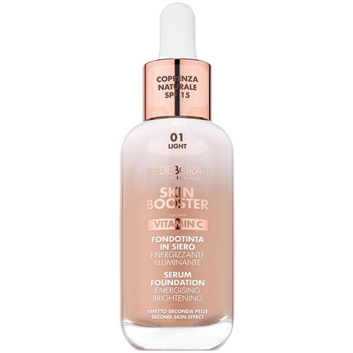 Deborah Milano Тональная основа-сыворотка Skin Booster Serum Foundation, тон 01 светлый тональная основа сыворотка deborah milano skin booster serum тон 2 светлый бежевый 30 мл