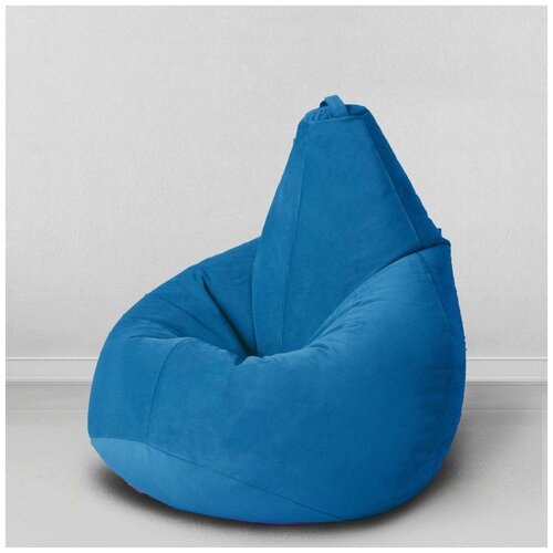 MyPuff кресло-мешок Груша, размер ХХХL-Стандарт, мебельный велюр, сине-голубой