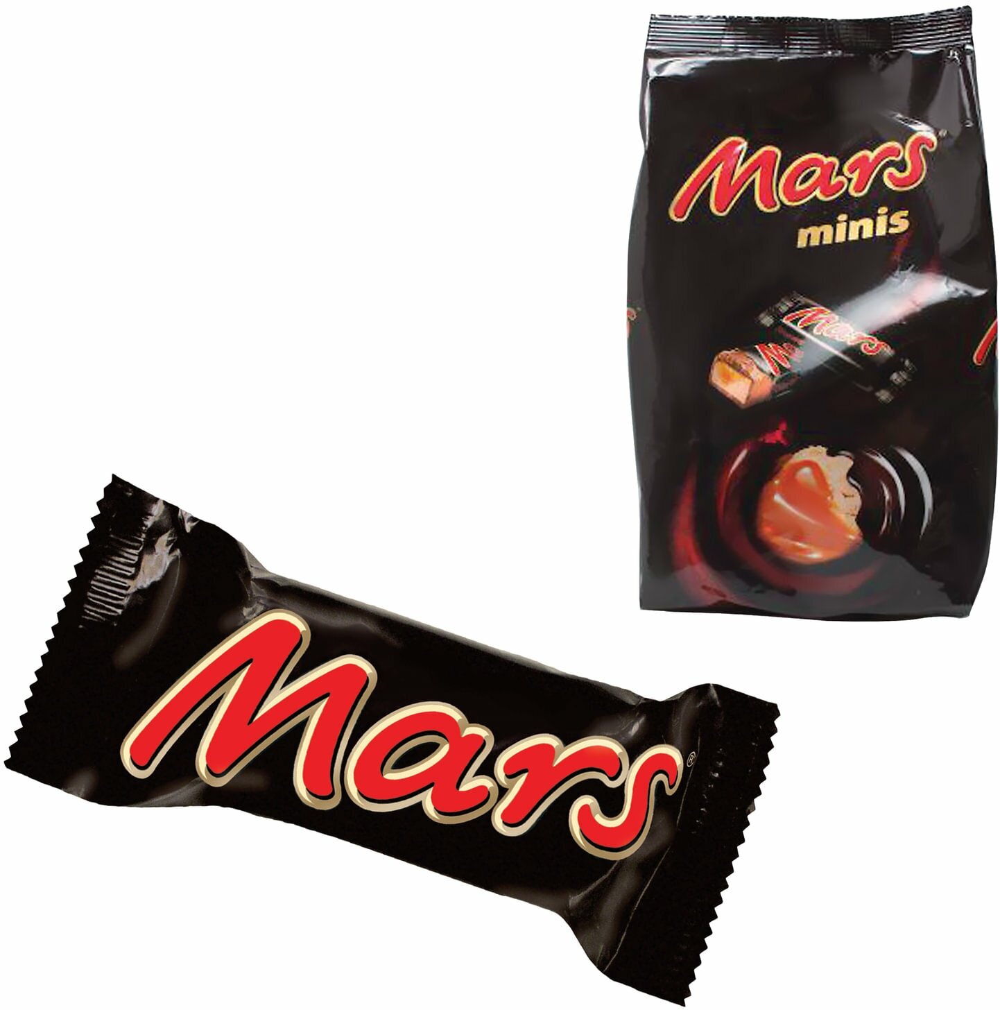 Конфеты Mars Minis с карамелью и нугой, пакет, 182 г, флоу-пак