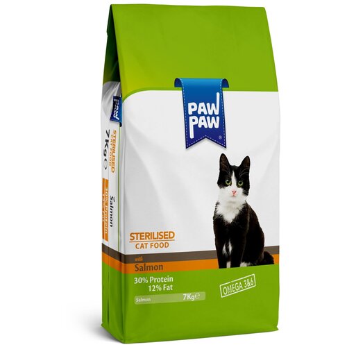 Pawpaw Sterilised Cat Food with Salmon 7 кг сухой корм для стерилизованных кошек с лососем