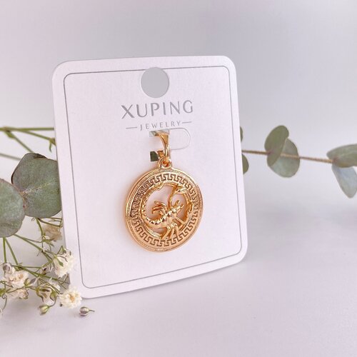 Бижутерия под золото Xuping Jewelry, подвеска со знаком зодиака Скорпион, кулон со знаком зодиака, медицинский сплав (медсплав)