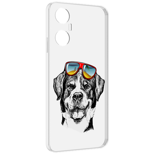 Чехол MyPads счастливая собака для Infinix Hot 20 5G задняя-панель-накладка-бампер