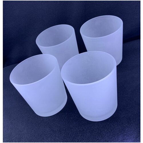 Набор красивых матовых стаканов 4 шт, 250 ml., стекло, лонгдринк для согревающих напитков Minimalism