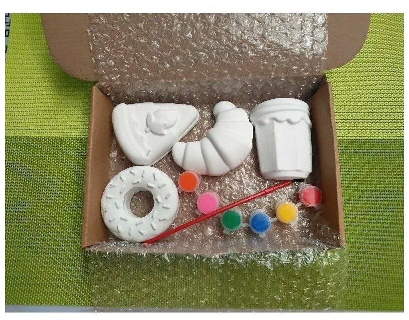 Интерактивная детская игрушка для раскрашивания сладости + кролик В подарок / многоразовая объемная раскраска 5 шт, краски, кисточка