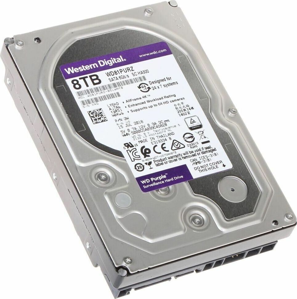 Жесткий диск Western Digital WD Purple 8 ТБ WD81PURZ - фото №6