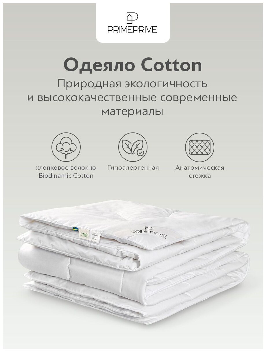 PRIME PRIVE Одеяло всесезонное Cotton, хлопковое волокно (140х205 см) - фотография № 11