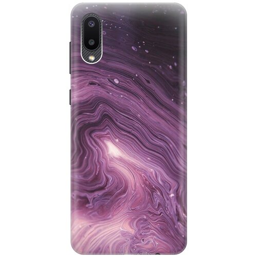 фото Re:pa накладка transparent для samsung galaxy a02 с принтом "бело-фиолетовые краски"