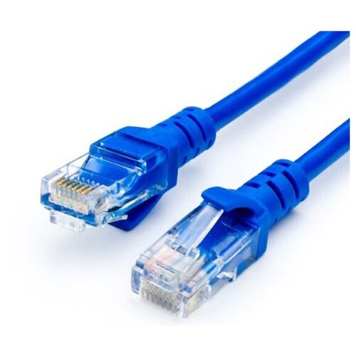 патч корд atcom ат9163 патч корд литой utp rj45 cat 5e 5 м синий 10 Сетевой кабель ATcom RJ45 cat.5e UTP 3m Blue АТ9162