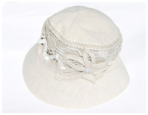 Шляпа шлем Мария летняя, размер 58 - 59, бежевый
