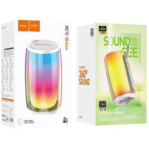 Портативная колонка Hoco Premium HC-18 RGB Белая 245000₽