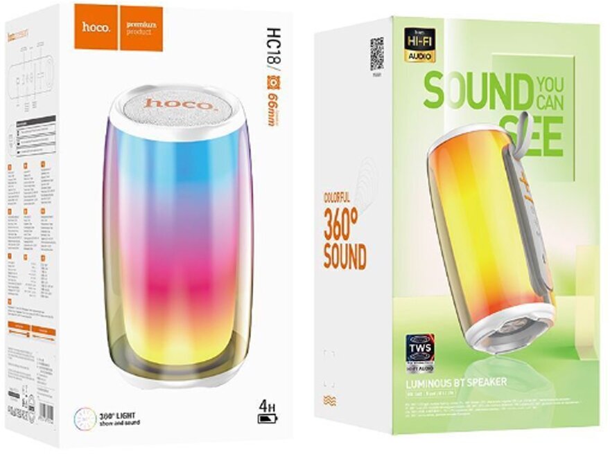 фото Портативная колонка Hoco Premium HC-18 RGB Белая