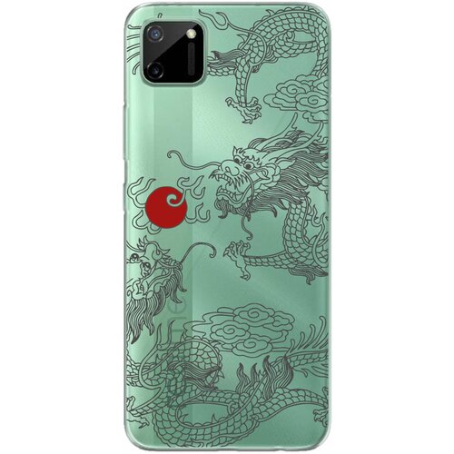 Силиконовый чехол Mcover для Realme C11 с рисунком Японский дракон инь / аниме силиконовый чехол mcover для apple iphone 7 с рисунком японский дракон инь аниме