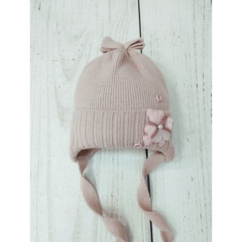 фото Шапка мой ангелок для девочек демисезонная, размер 6-9 месяцев, розовый