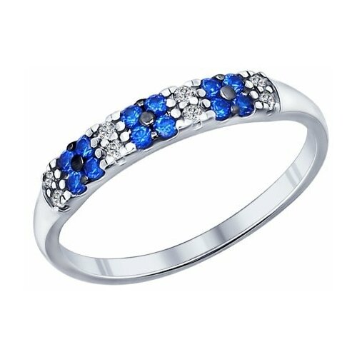 фото Серебряное кольцо sokolov 94011719 с фианитом, размер 16,5 diamant-online