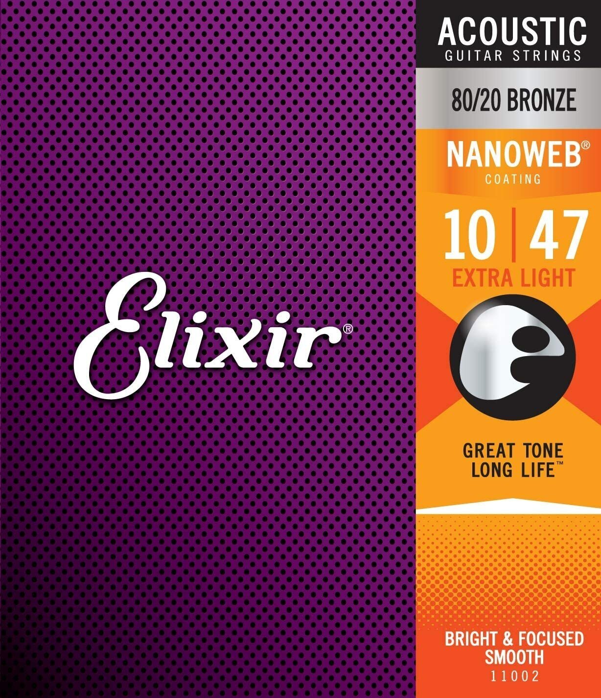 Струны для акустической гитары Elixir Nanoweb 11002 10-47, бронза, Elixir (Эликсир)