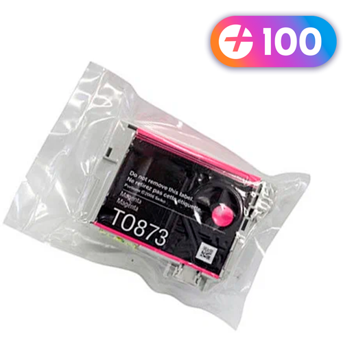 Картридж для Epson IC-ET0873, Epson Stylus Photo R1900 и др. с чернилами пурпурный новый заправляемый, 1100 копий