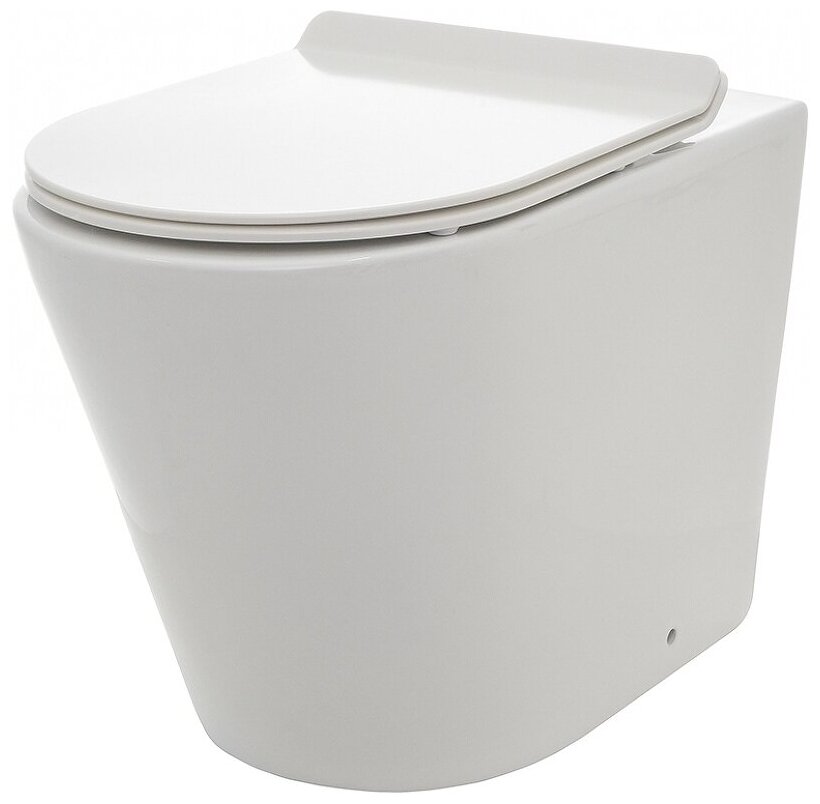 фото Унитаз AQUAme AQM3001 приставной Белый глянец с сиденьем Микролифт