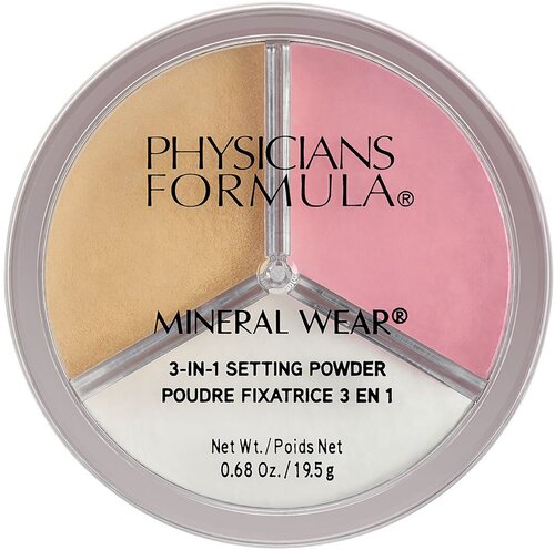 Минеральная рассыпчатая пудра 3-в-1 для фиксации макияжа Physicians Formula Mineral Wear 3-in-1 Setting Powder /20 мл/гр.