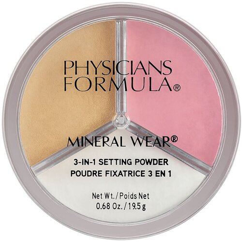 Минеральная рассыпчатая пудра 3-в-1 для фиксации макияжа Physicians Formula Mineral Wear 3-in-1 Setting Powder /20 мл/гр.