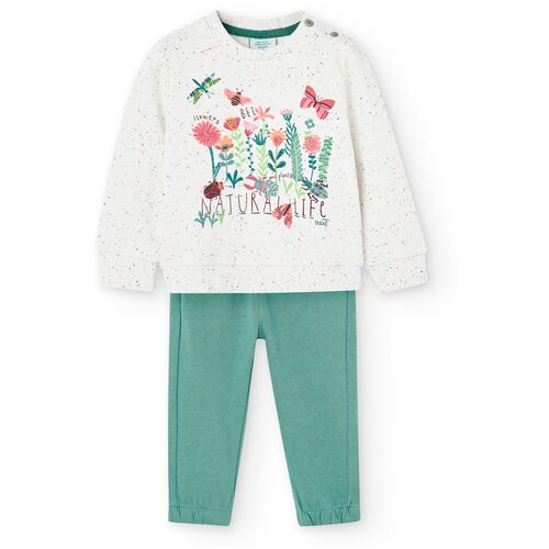 Комплект одежды Boboli, свитшот и брюки, повседневный стиль, размер 110, белый, зеленый